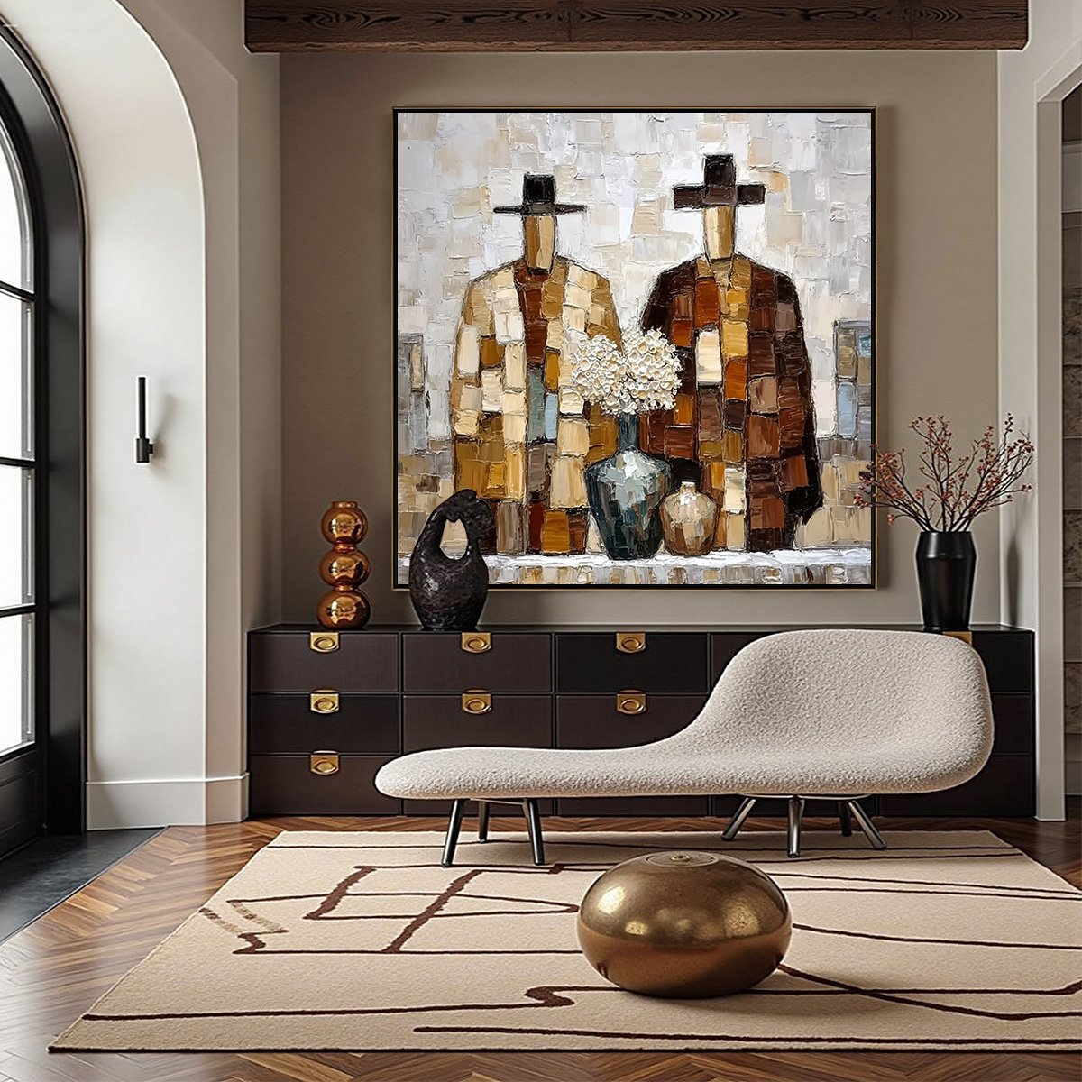 KINDRED SPIRITS: Textured Abstract Figurative Impasto Painting