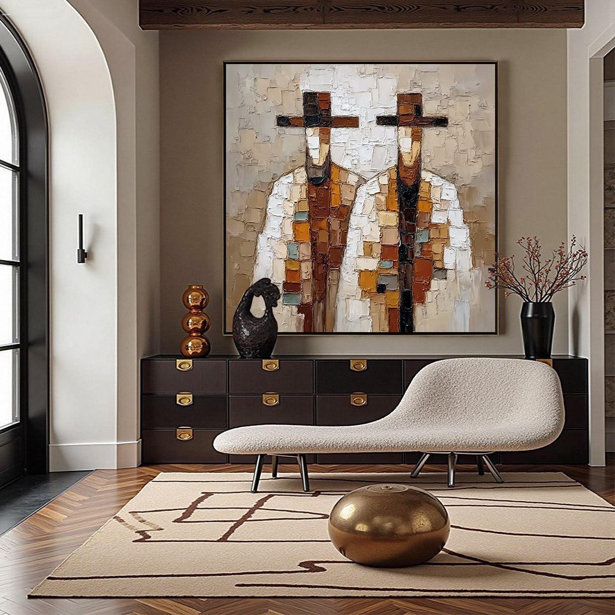 KINDRED SPIRITS: Textured Abstract Figurative Impasto Painting