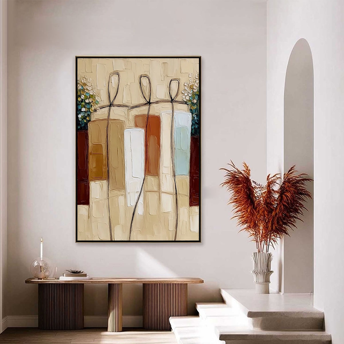 KINDRED SPIRITS: Textured Abstract Figurative Impasto Painting