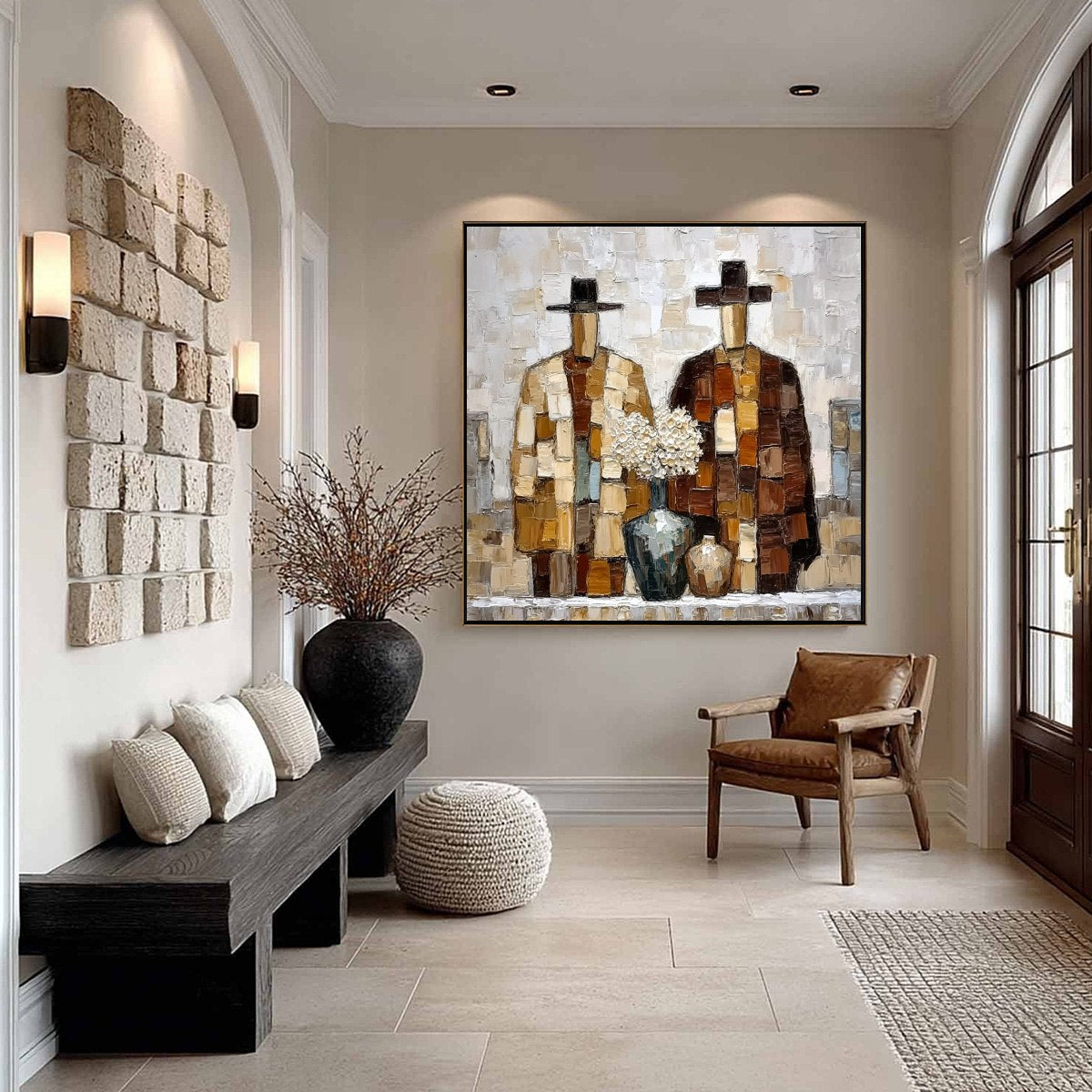KINDRED SPIRITS: Textured Abstract Figurative Impasto Painting