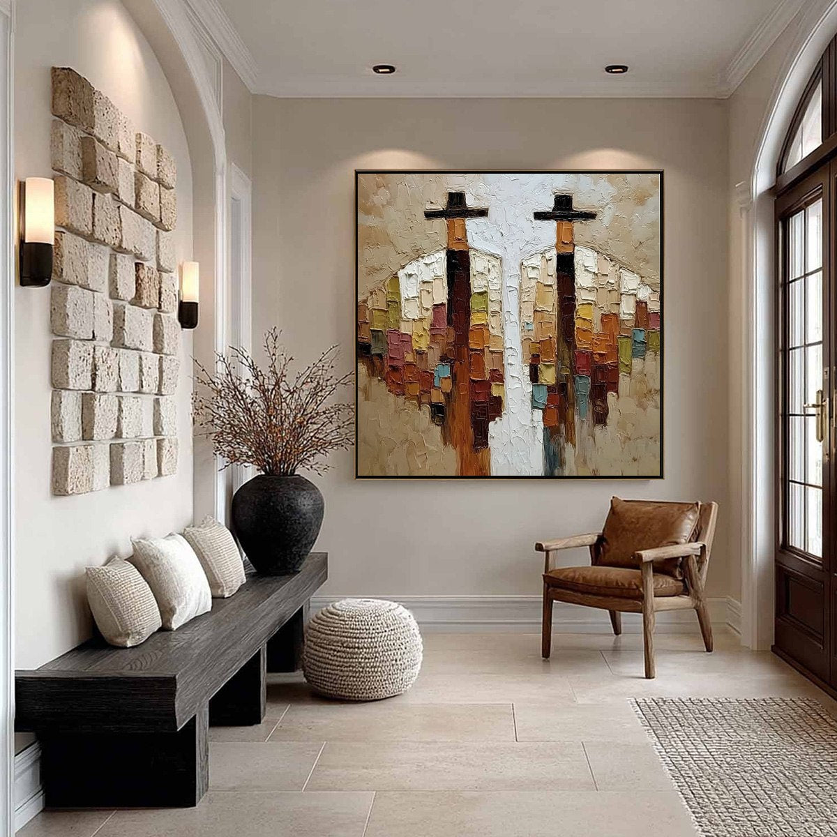 KINDRED SPIRITS: Textured Abstract Figurative Impasto Painting