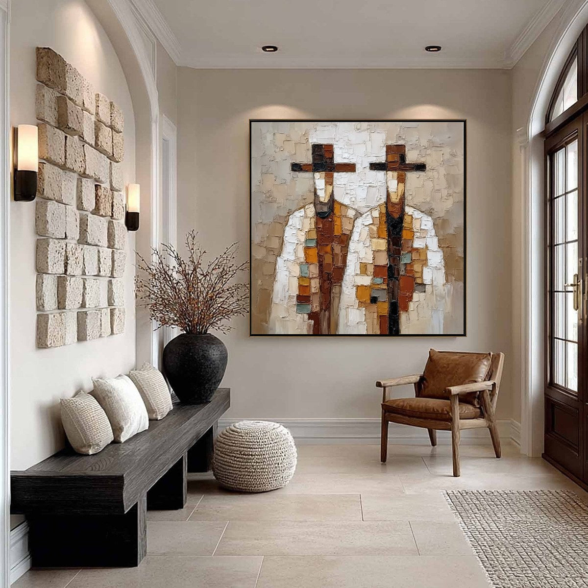 KINDRED SPIRITS: Textured Abstract Figurative Impasto Painting