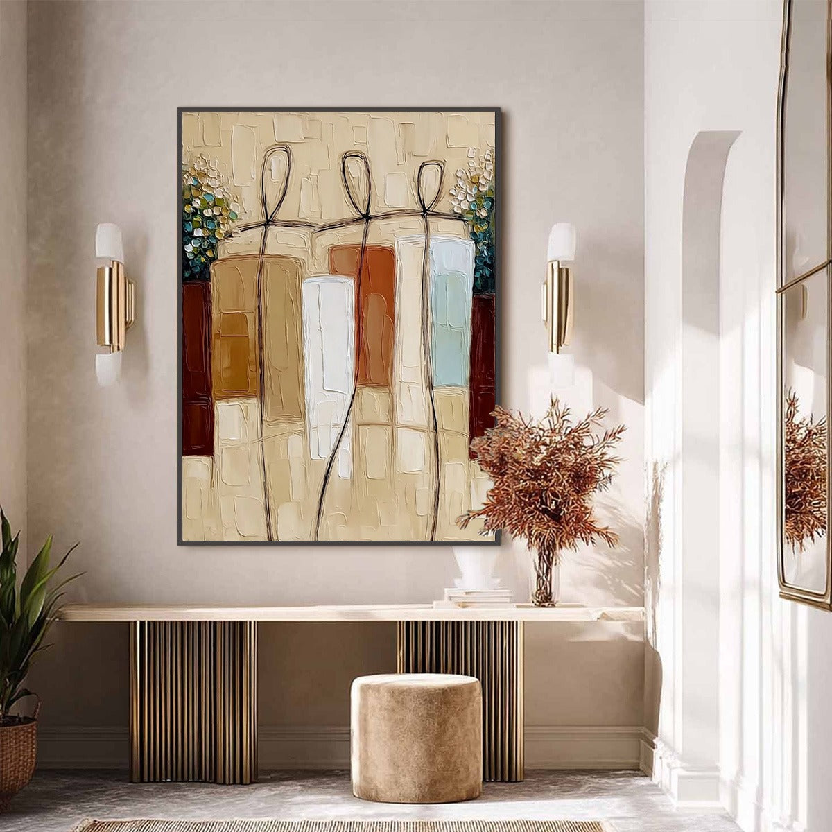 KINDRED SPIRITS: Textured Abstract Figurative Impasto Painting