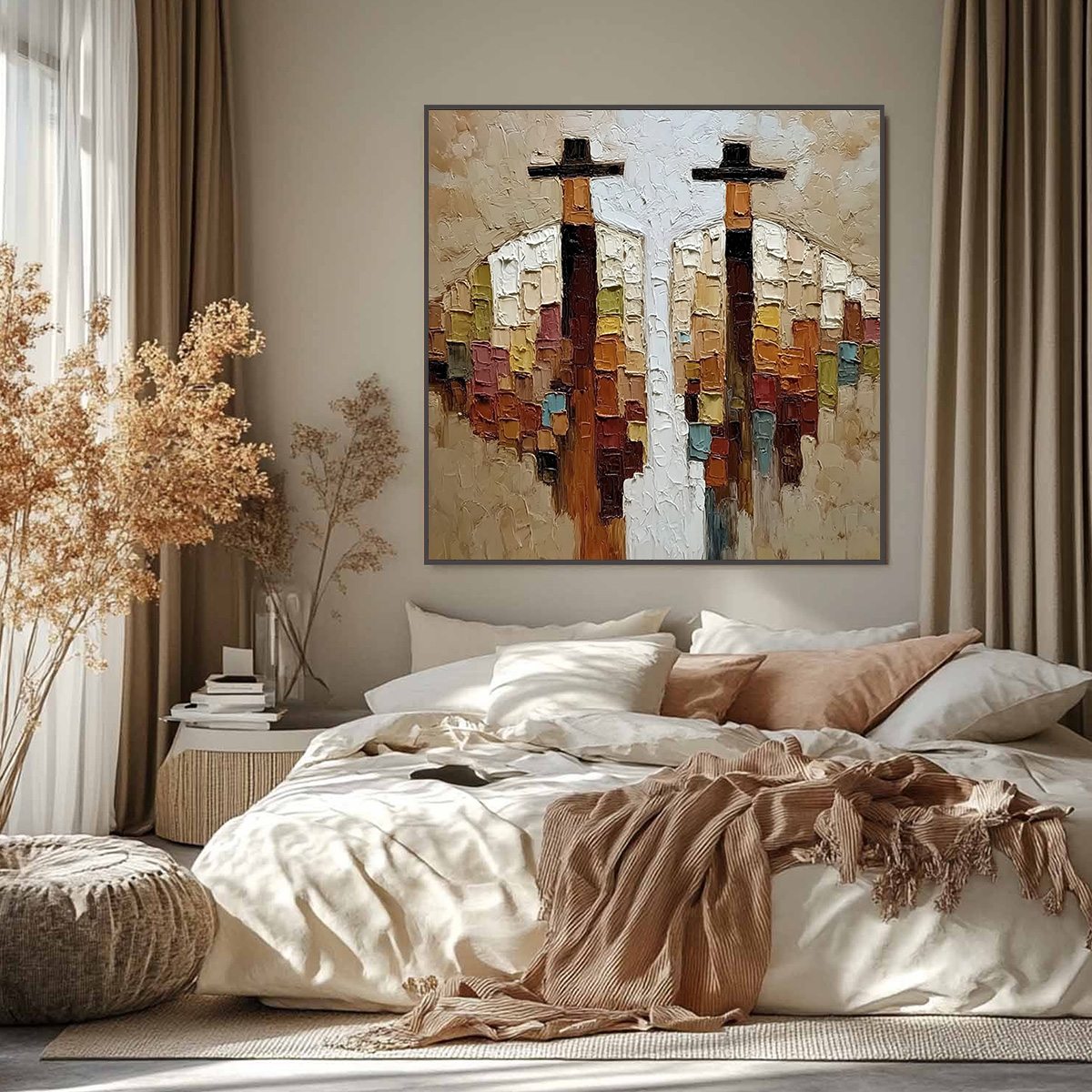 KINDRED SPIRITS: Textured Abstract Figurative Impasto Painting