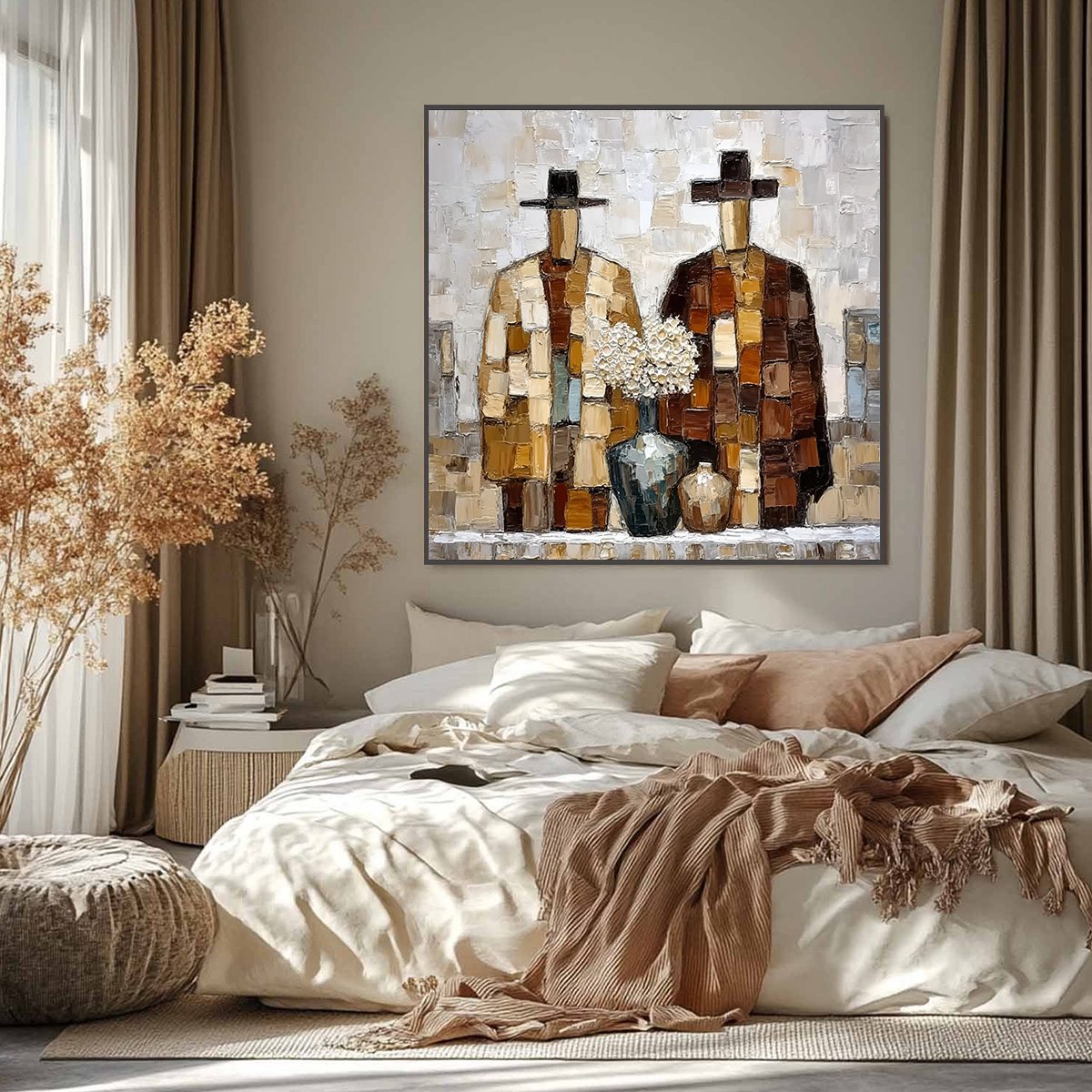 KINDRED SPIRITS: Textured Abstract Figurative Impasto Painting