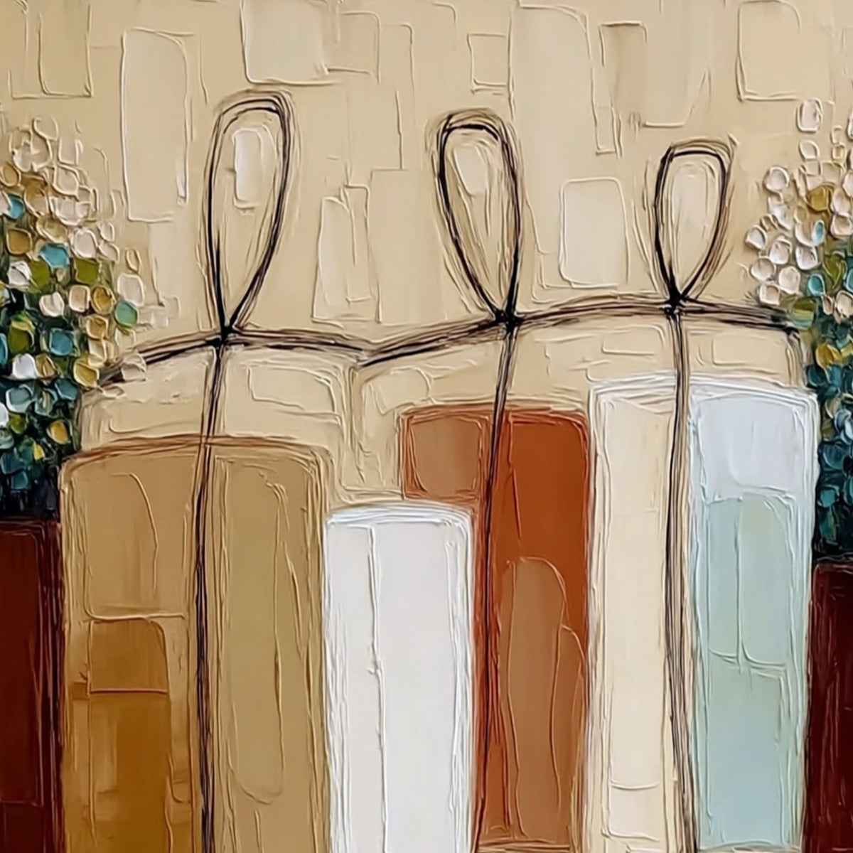 KINDRED SPIRITS: Textured Abstract Figurative Impasto Painting