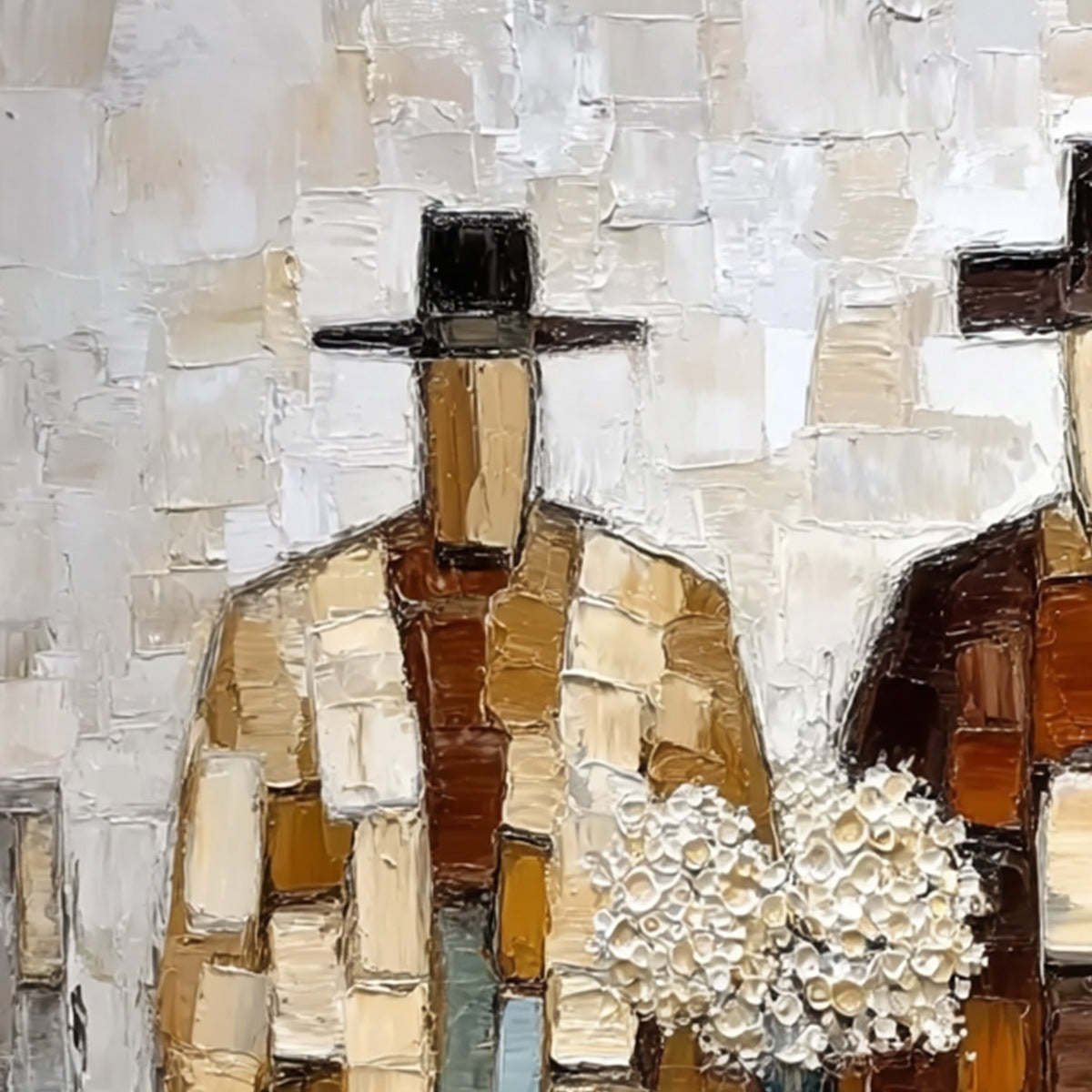 KINDRED SPIRITS: Textured Abstract Figurative Impasto Painting