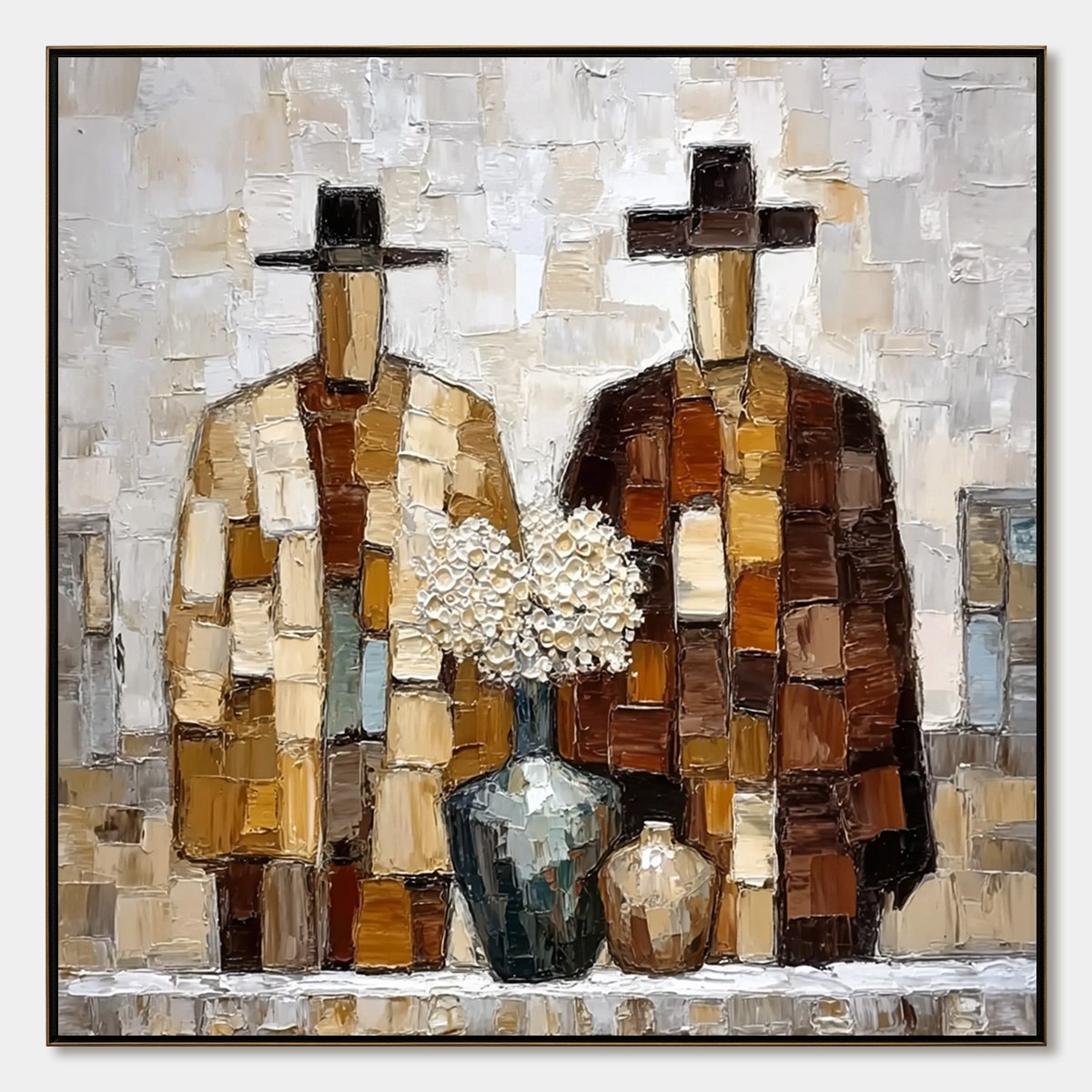 KINDRED SPIRITS: Textured Abstract Figurative Impasto Painting