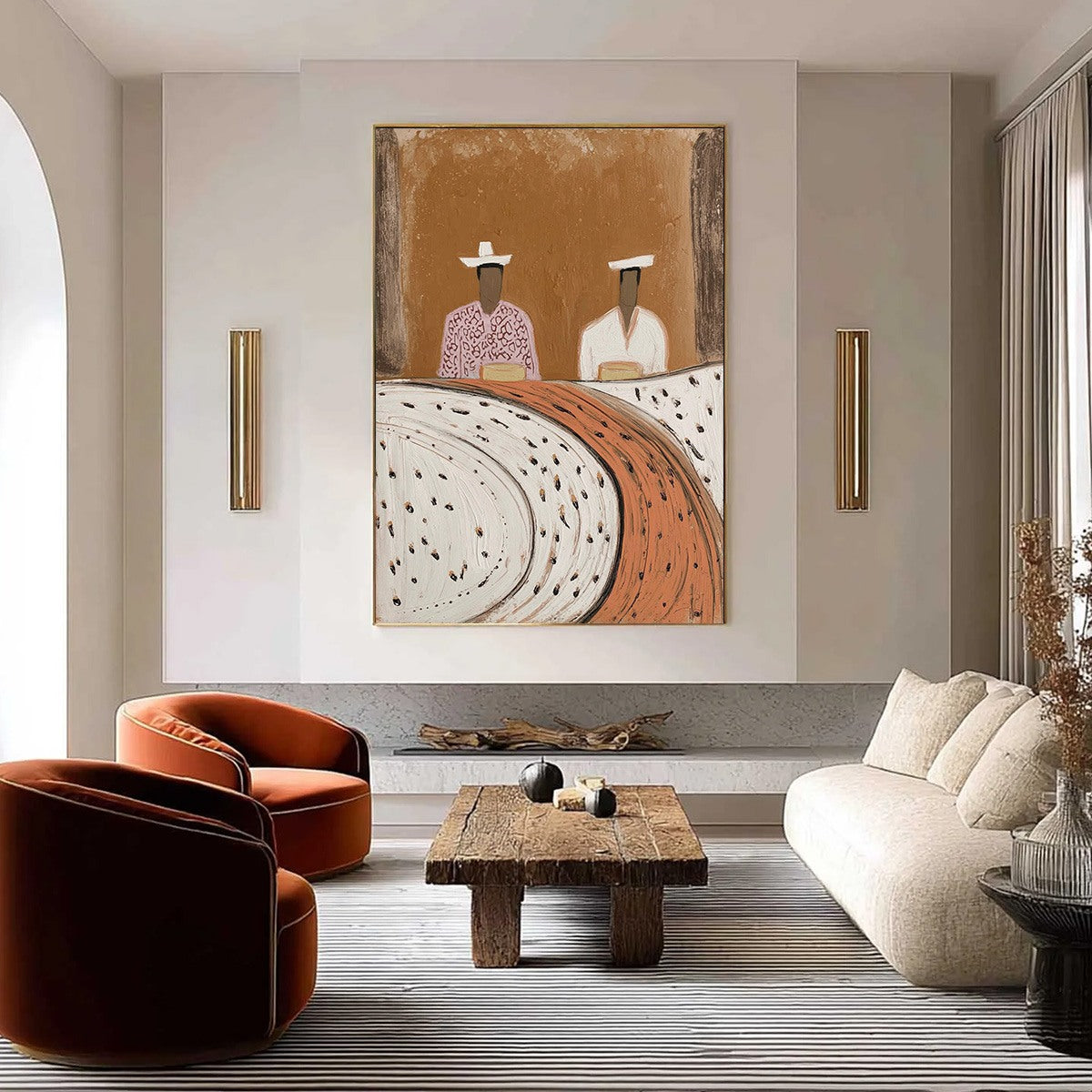 Original Textured Wabi-Sabi Abstract Acrylic Wall Art: Kindred Spirits