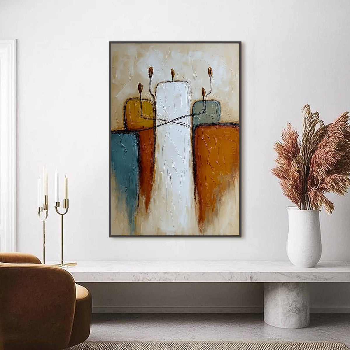 KINDRED: Textured Abstract Figurative Painting of Unity