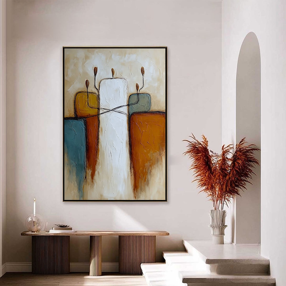 KINDRED: Textured Abstract Figurative Painting of Unity