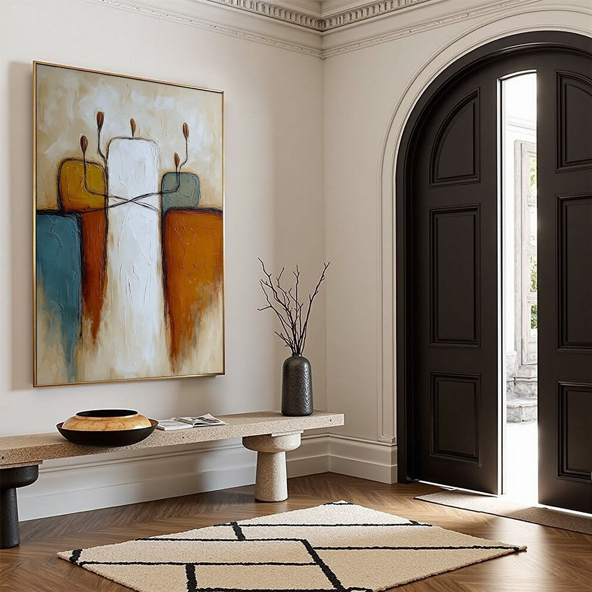 KINDRED: Textured Abstract Figurative Painting of Unity