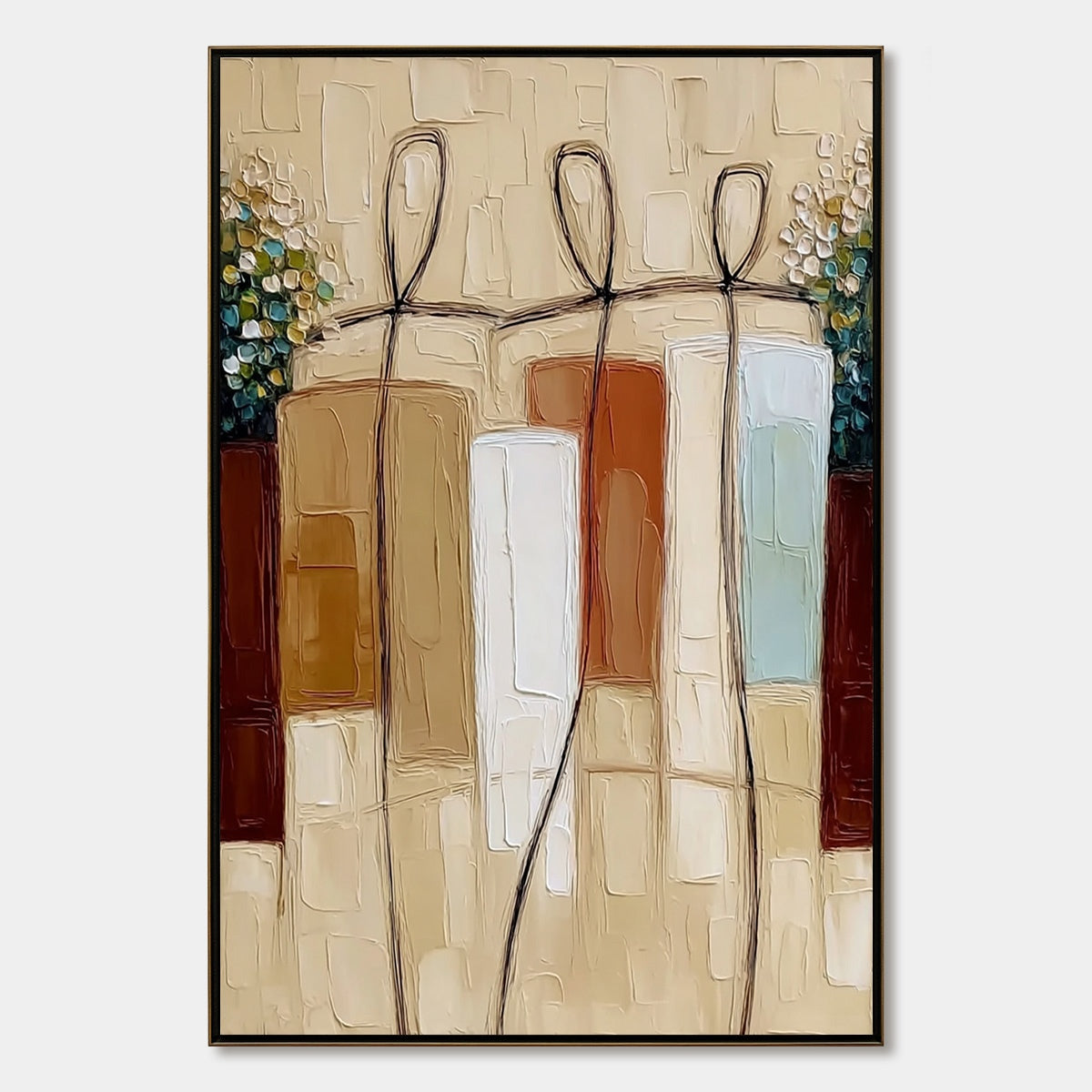 KINDRED SPIRITS: Textured Abstract Figurative Impasto Painting