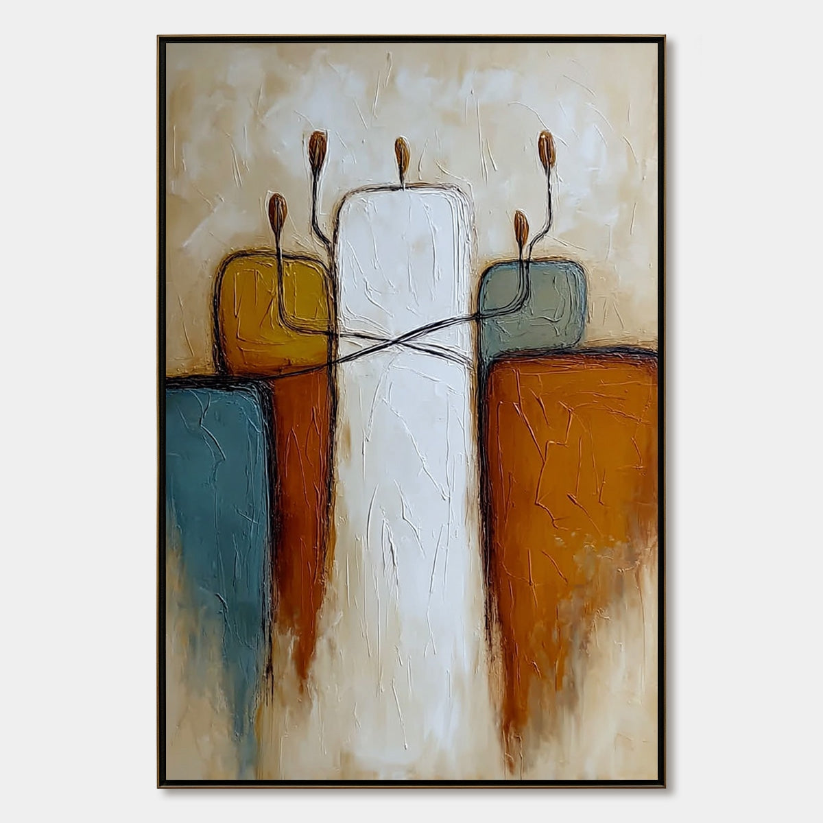 KINDRED: Textured Abstract Figurative Painting of Unity