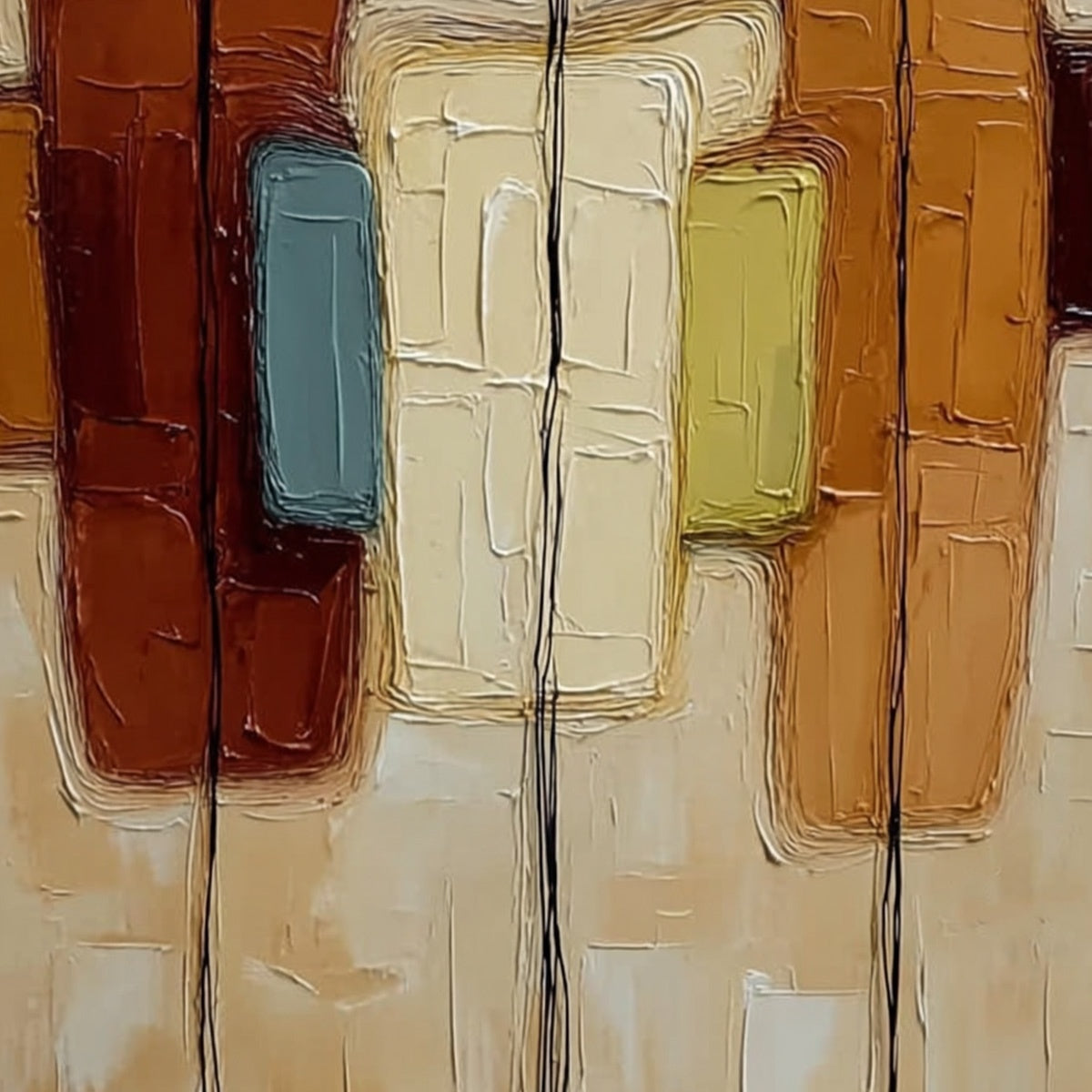 KINSHIP: Textured Abstract Figurative Painting of Three People