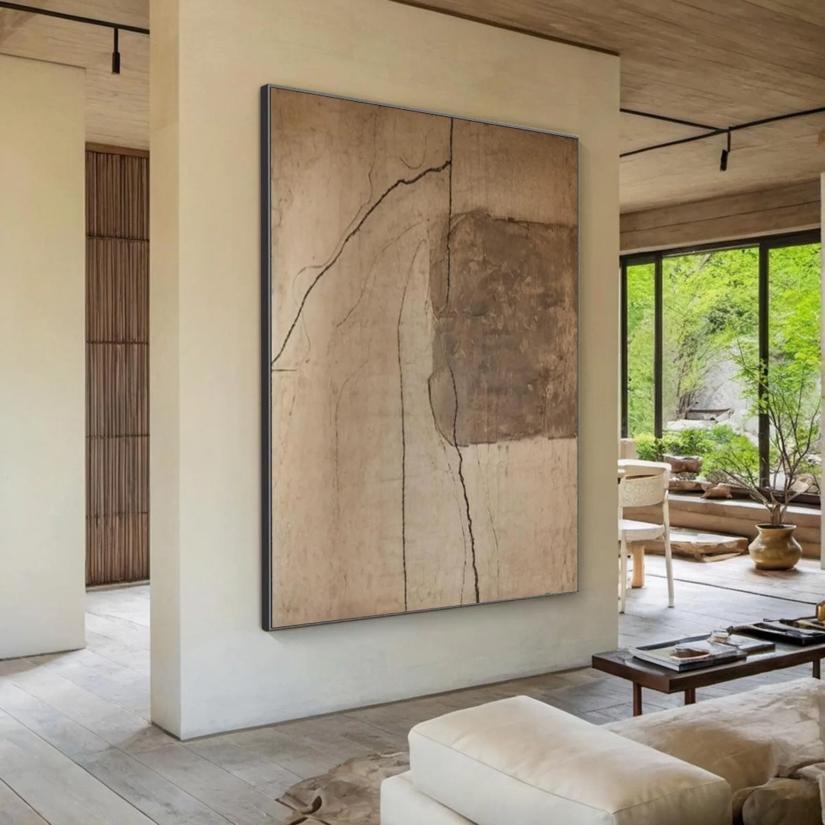 KINTSUGI TRACE: Large Wabi Sabi Textured Abstract Wall Art