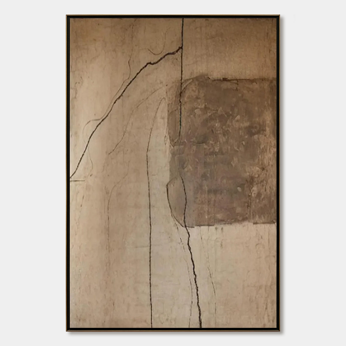 KINTSUGI TRACE: Large Wabi Sabi Textured Abstract Wall Art