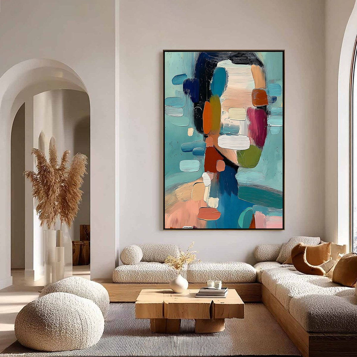 Kaleidoscope: Textured Abstract Portrait Oil Painting Wall Art