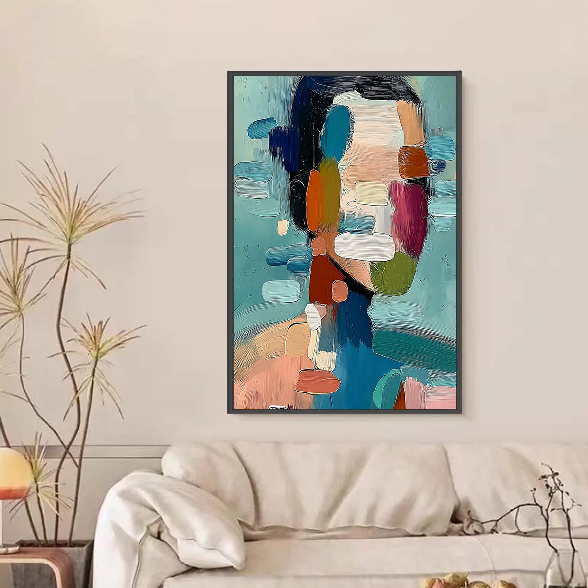 Kaleidoscope: Textured Abstract Portrait Oil Painting Wall Art