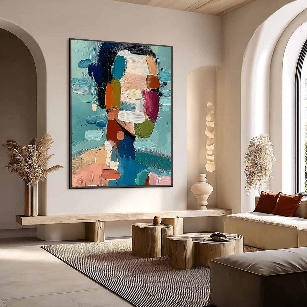 Kaleidoscope: Textured Abstract Portrait Oil Painting Wall Art