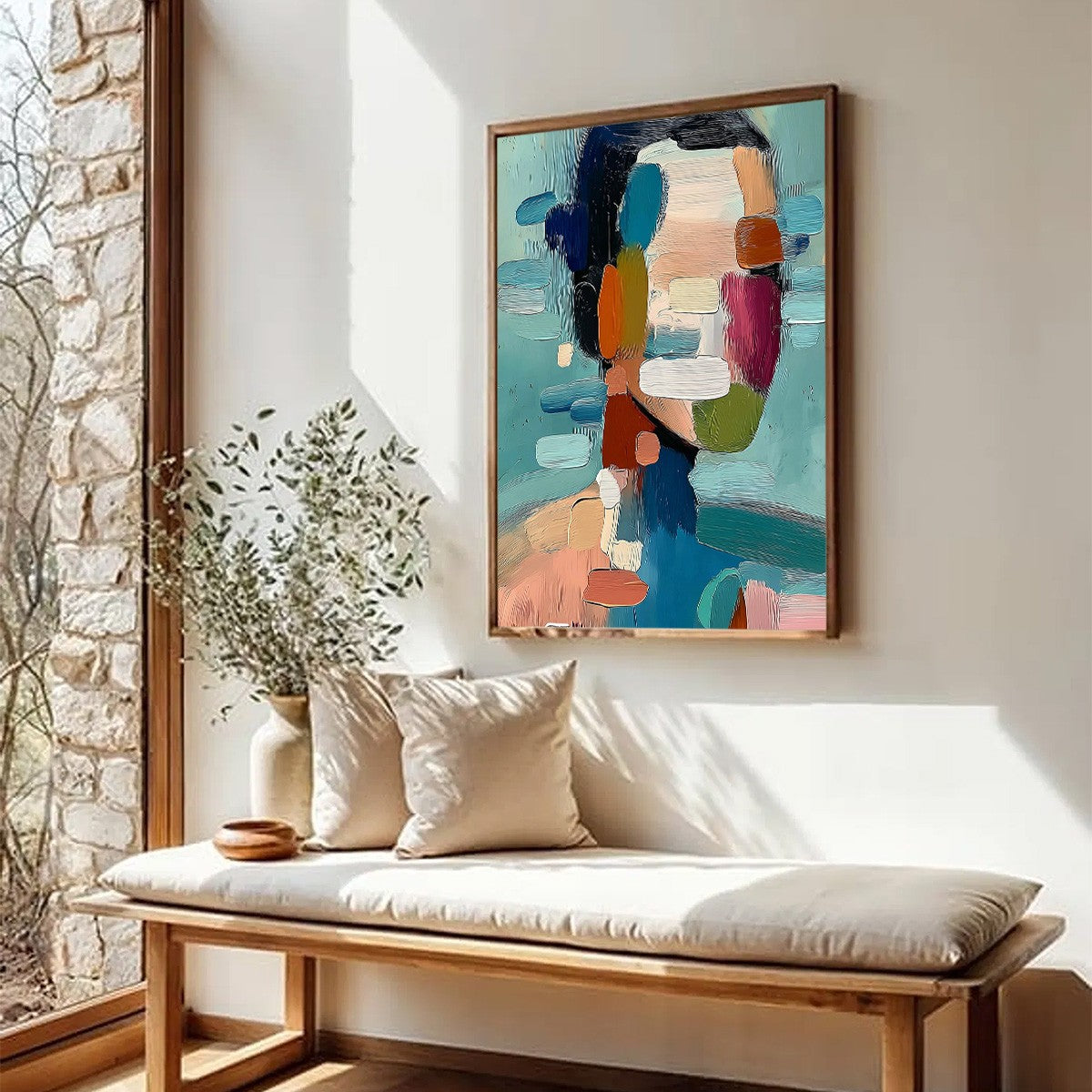 Kaleidoscope: Textured Abstract Portrait Oil Painting Wall Art