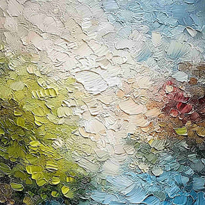LAKESIDE REVERIE: Textured Abstract Landscape Impasto Oil Painting