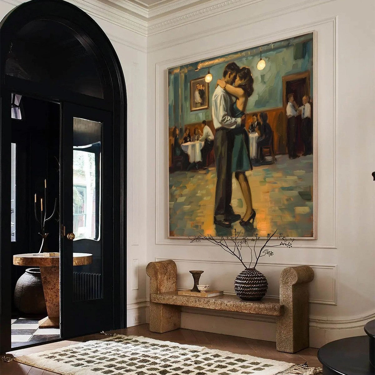 LAST DANCE: Romantic Figurative Oil Painting of Couple Dancing