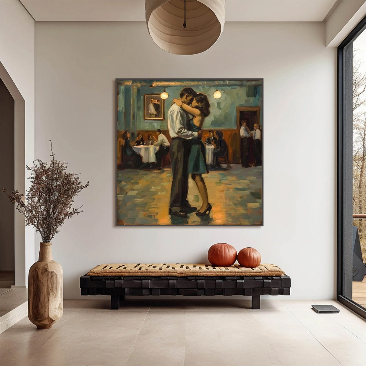 LAST DANCE: Romantic Figurative Oil Painting of Couple Dancing