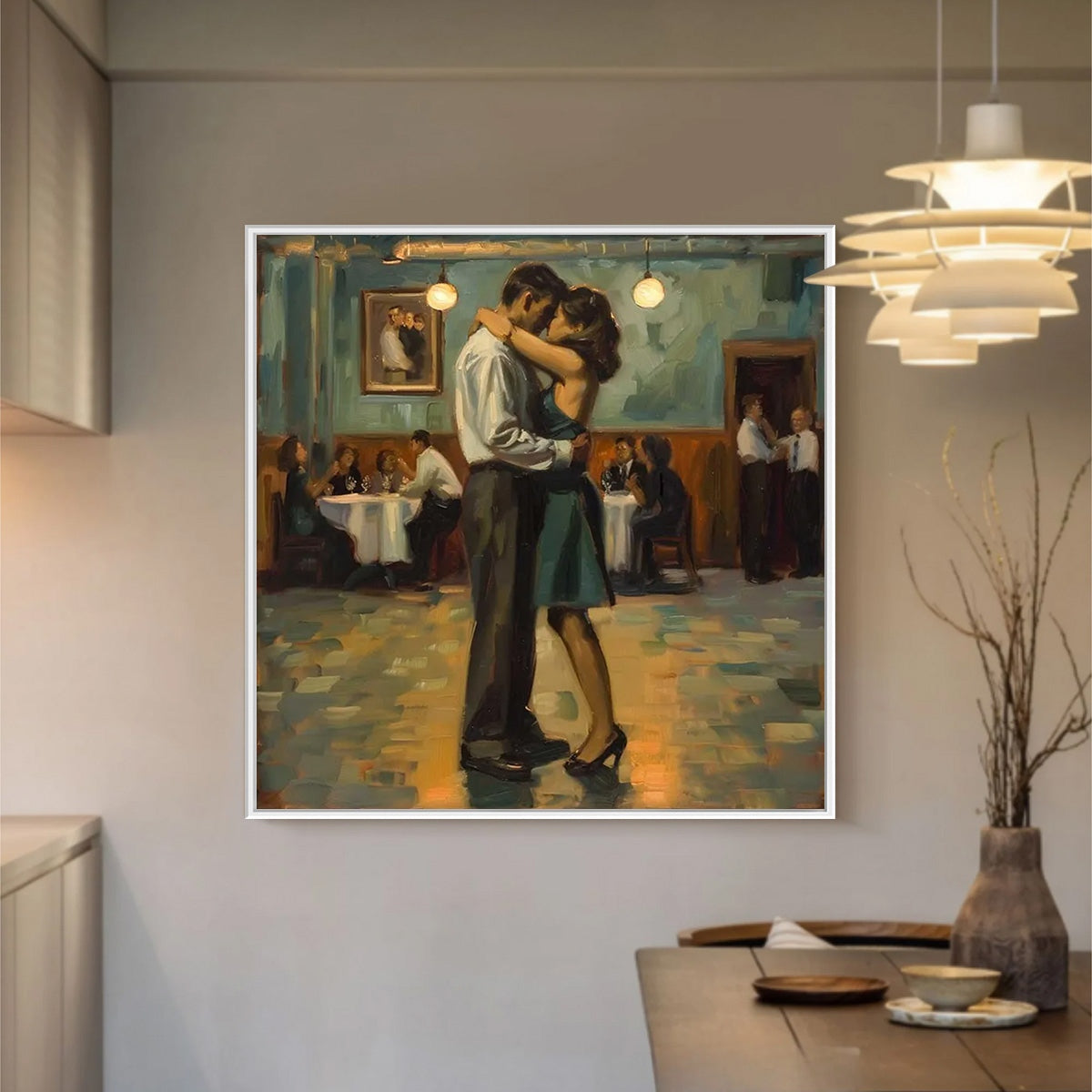 LAST DANCE Romantic Figurative Oil Painting of Couple Dancing