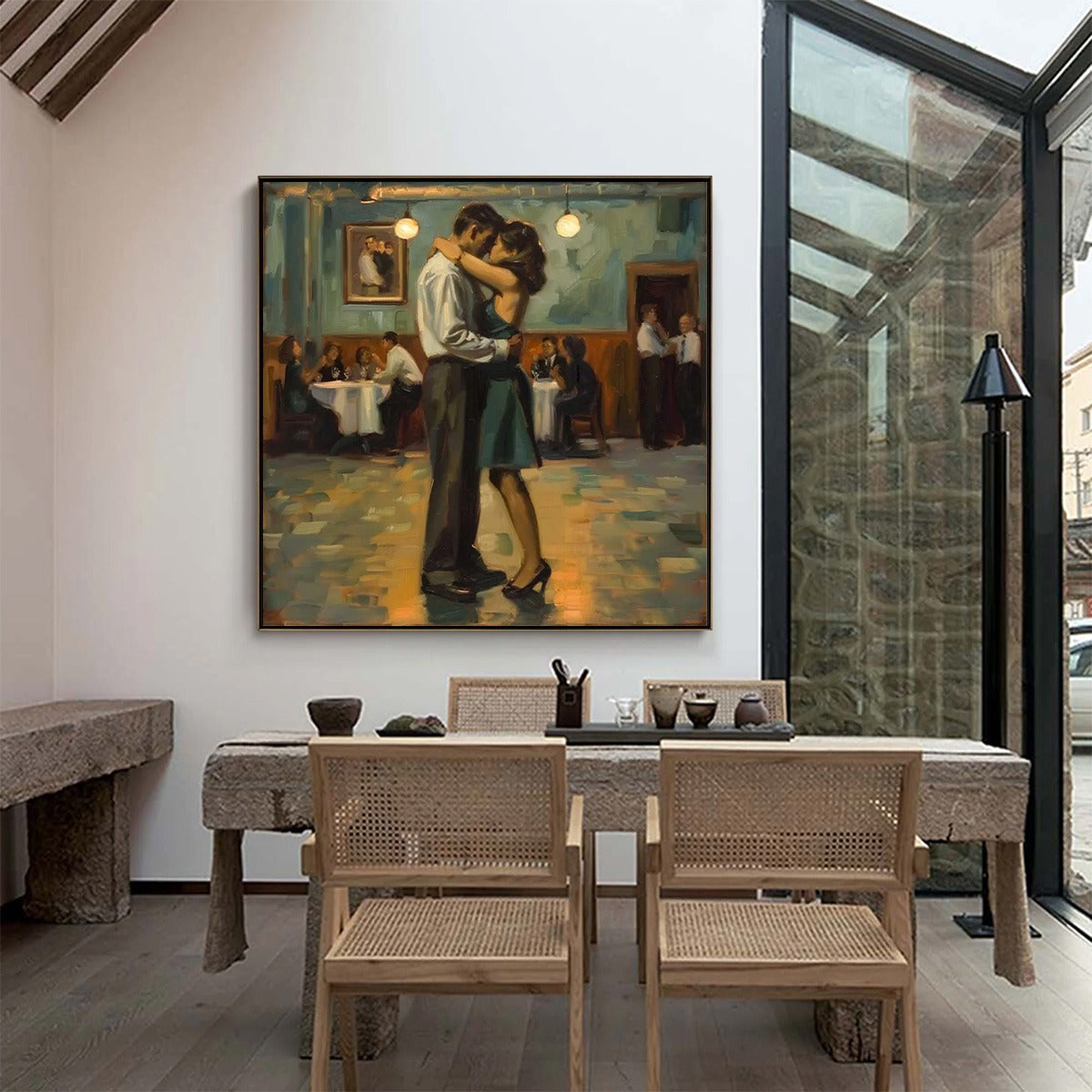 LAST DANCE: Romantic Figurative Oil Painting of Couple Dancing