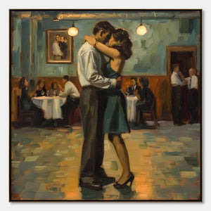 LAST DANCE Romantic Figurative Oil Painting of Couple Dancing