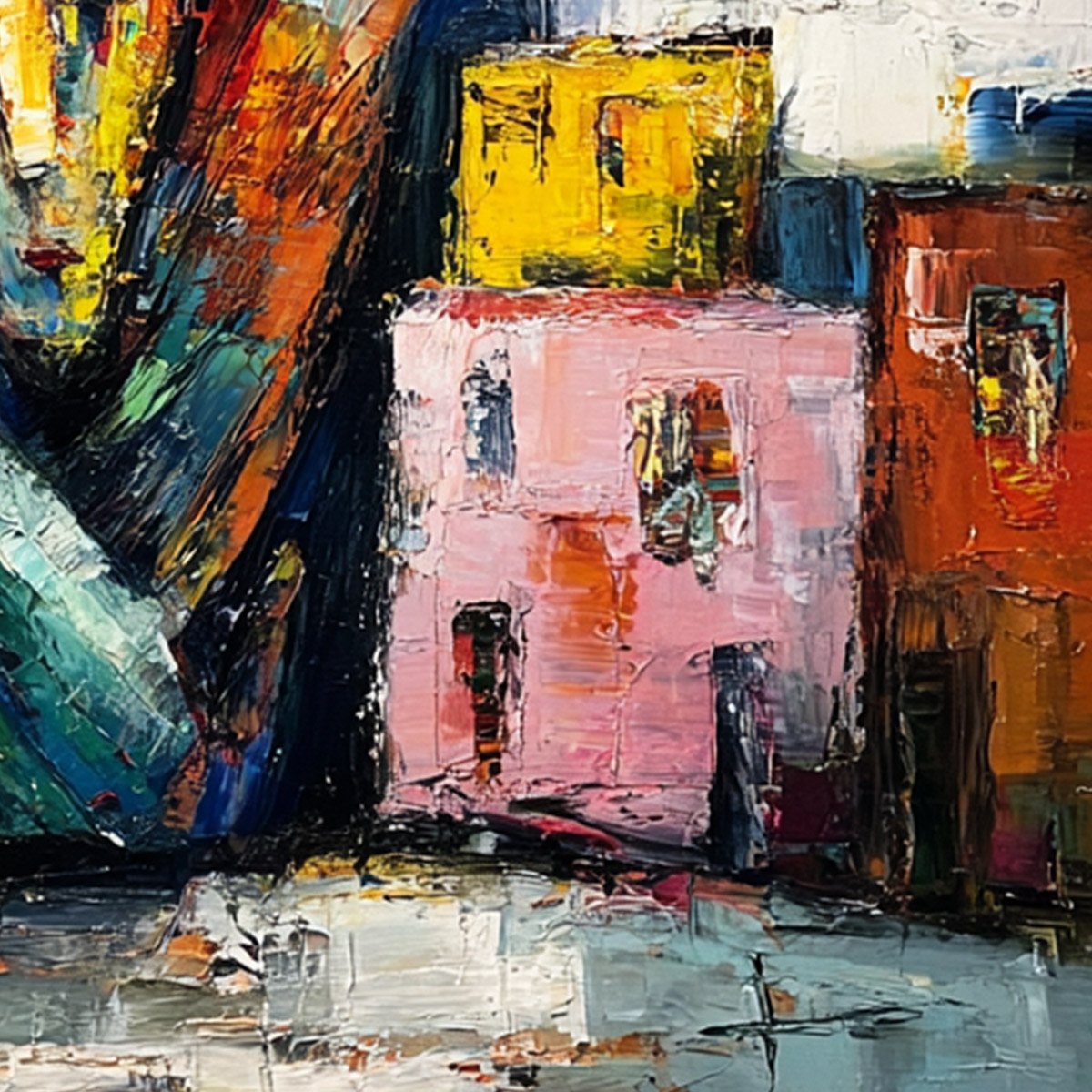 LIBERTY IGNITED: Abstract Textured Painting of an Iconic Landmark