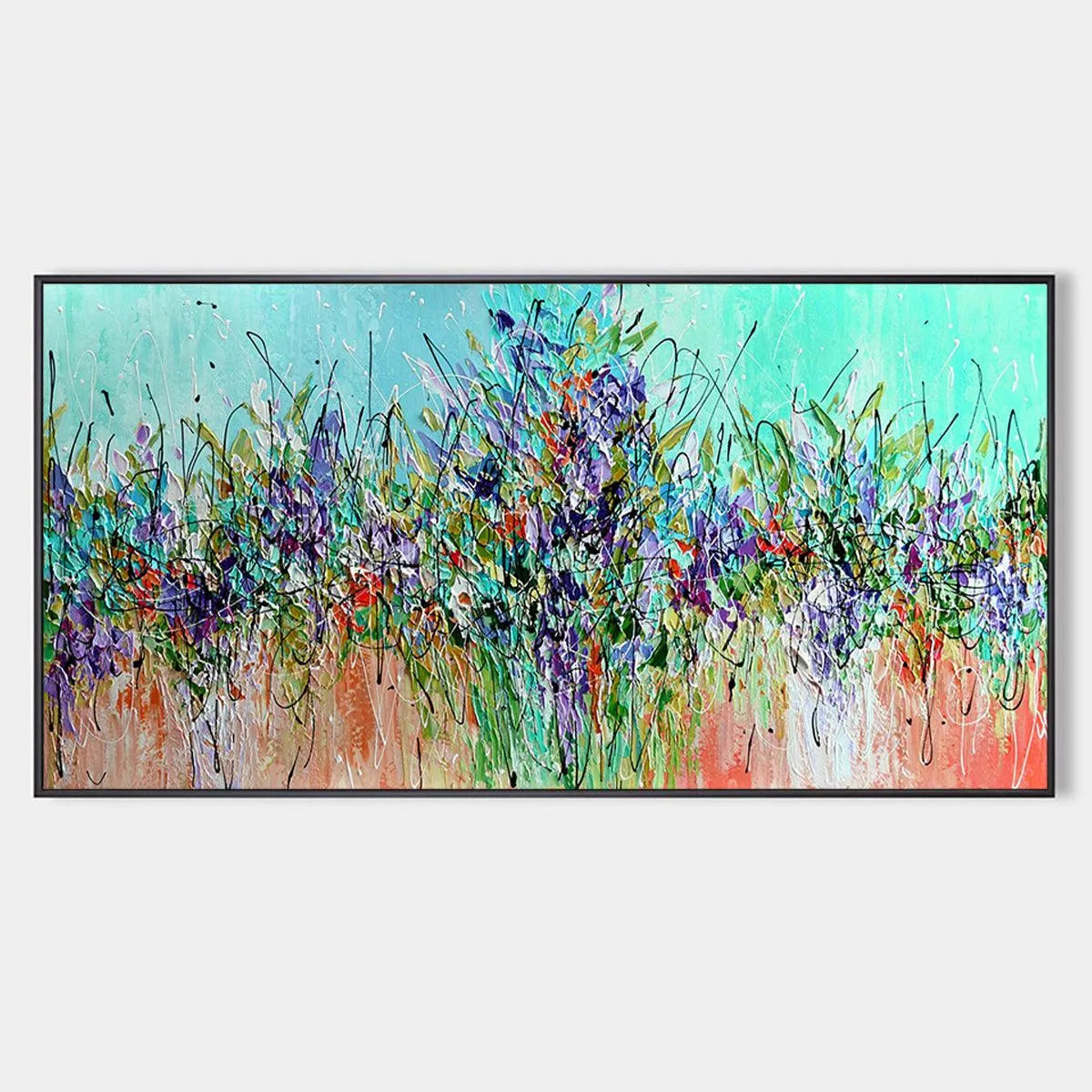 Panoramic Floral Impasto Oil Painting