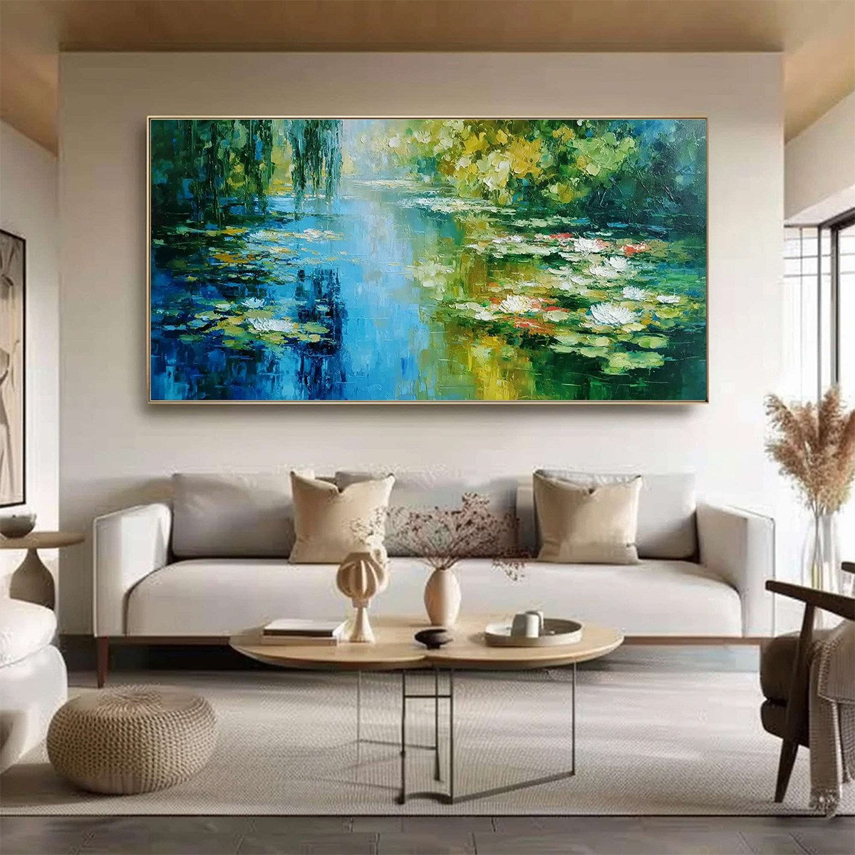 LILY POND REVERIE: Textured Impressionist Water Lilies Oil Painting