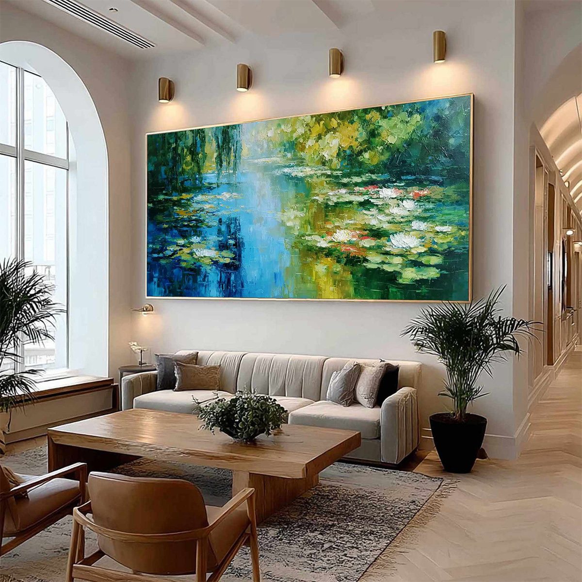 LILY POND REVERIE: Textured Impressionist Water Lilies Oil Painting