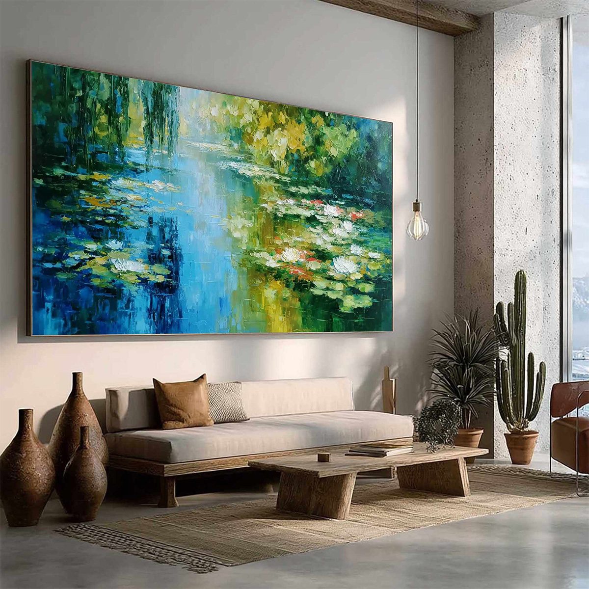 LILY POND REVERIE: Textured Impressionist Water Lilies Oil Painting