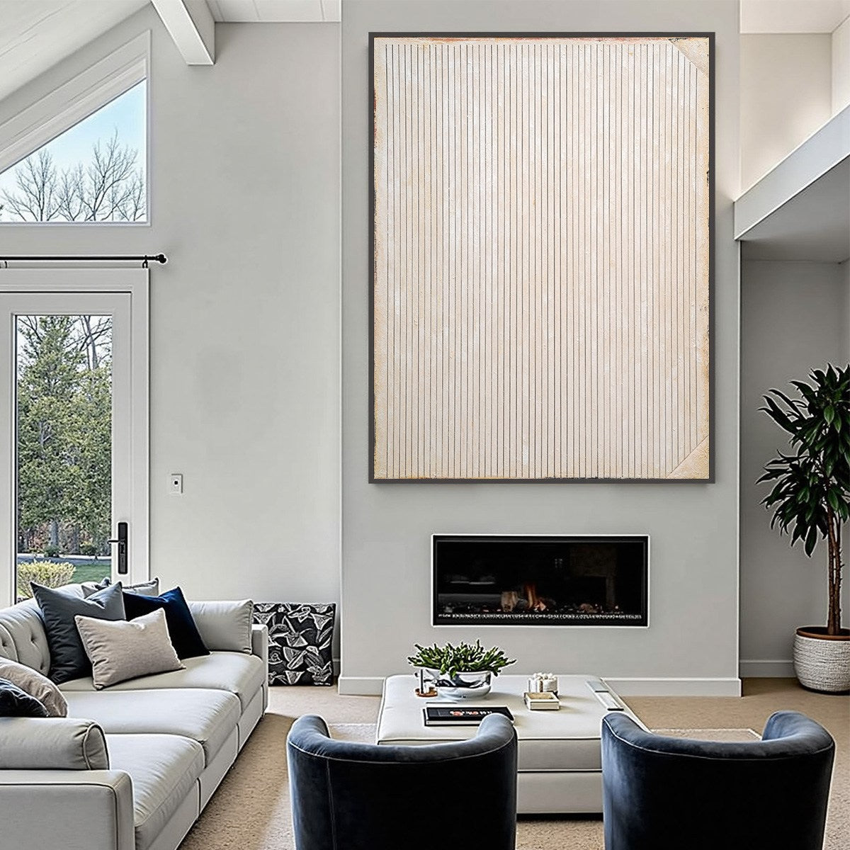 LINEAR CALM: Textured Minimalist Abstract Line Art Paintin