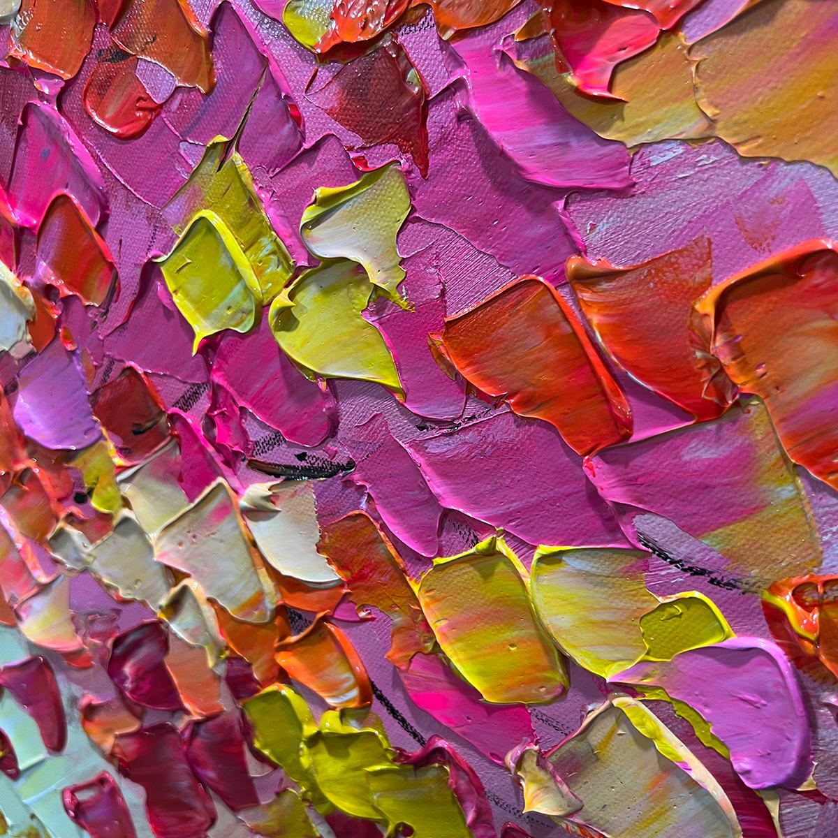 Living Rainbow: Original Textured Impasto Tree of Life Oil