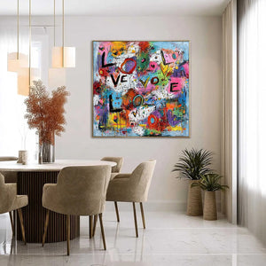 LOVE EXPLOSION: Colorful Abstract Graffiti Style Love Painting