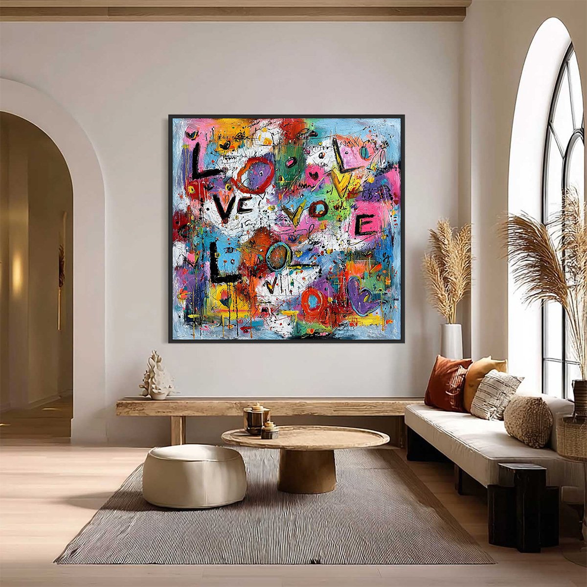 Love Explosion | Colorful Abstract Textured Oil Painting Wall Art