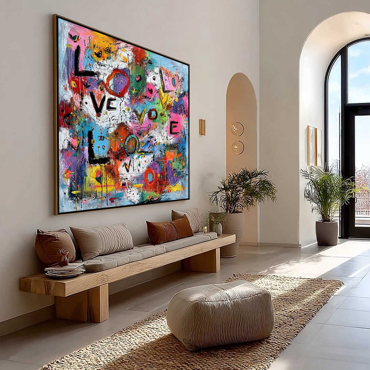 Love Explosion | Colorful Abstract Textured Oil Painting Wall Art