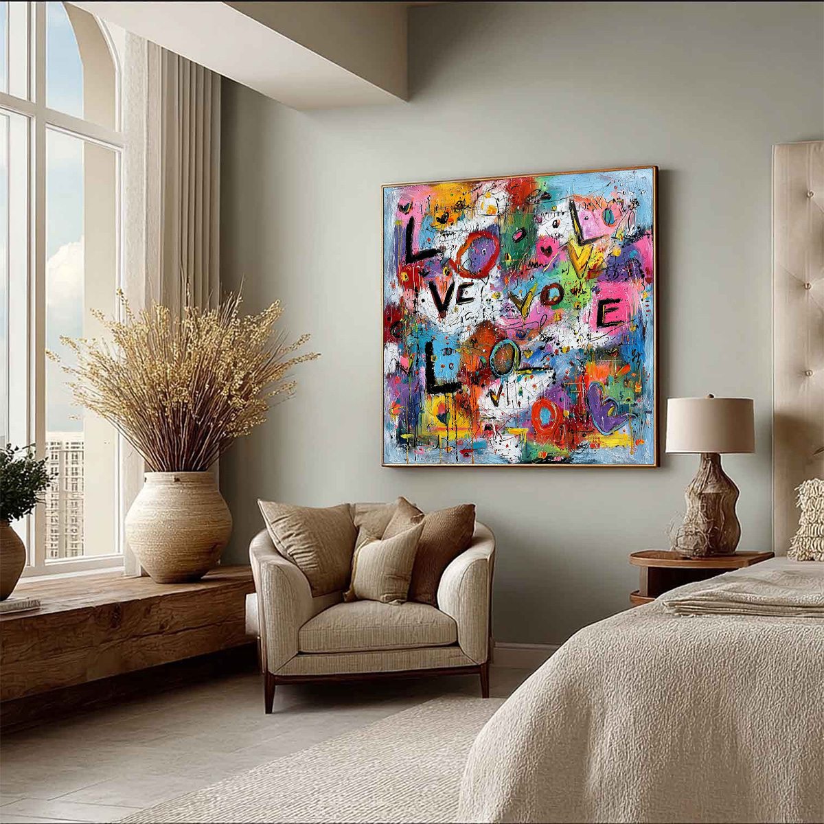 Love Explosion | Colorful Abstract Textured Oil Painting Wall Art