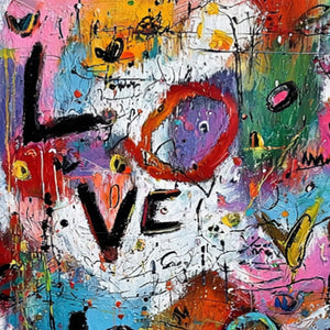 LOVE EXPLOSION: Colorful Abstract Graffiti Style Love Painting