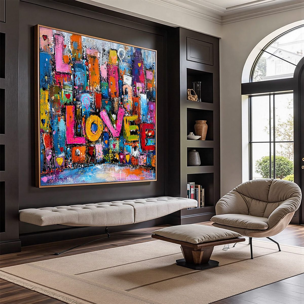 LOVE EXPLOSION: Colorful Textured Abstract Square Wall Art – MontCarta