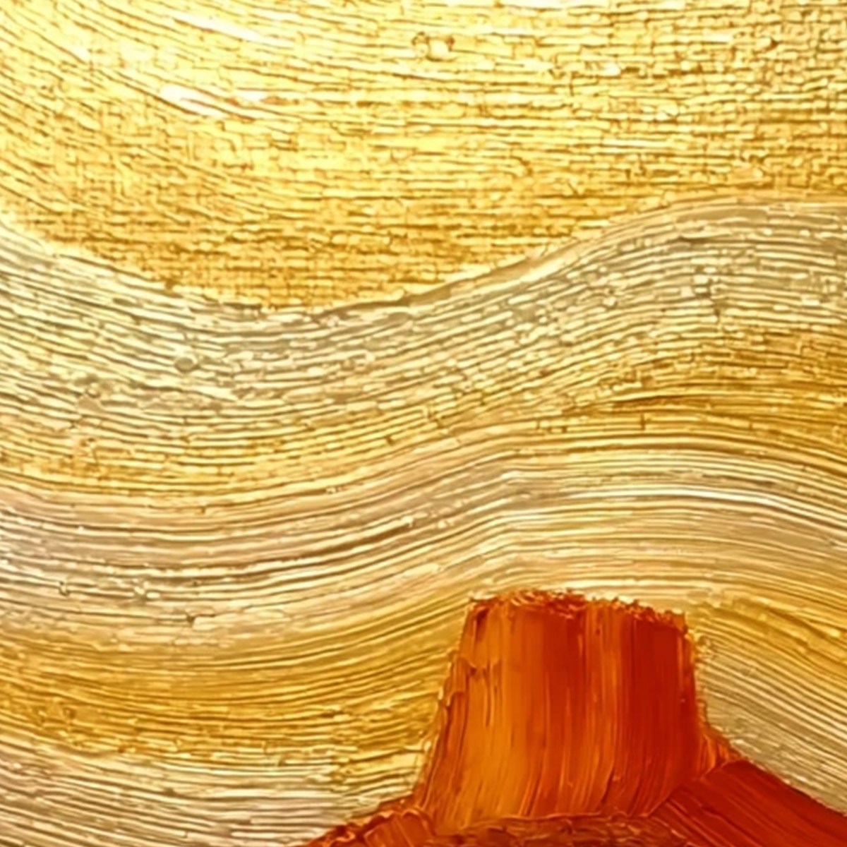 LUNAR THIEF: Whimsical Black Cat Impasto Texture Painting