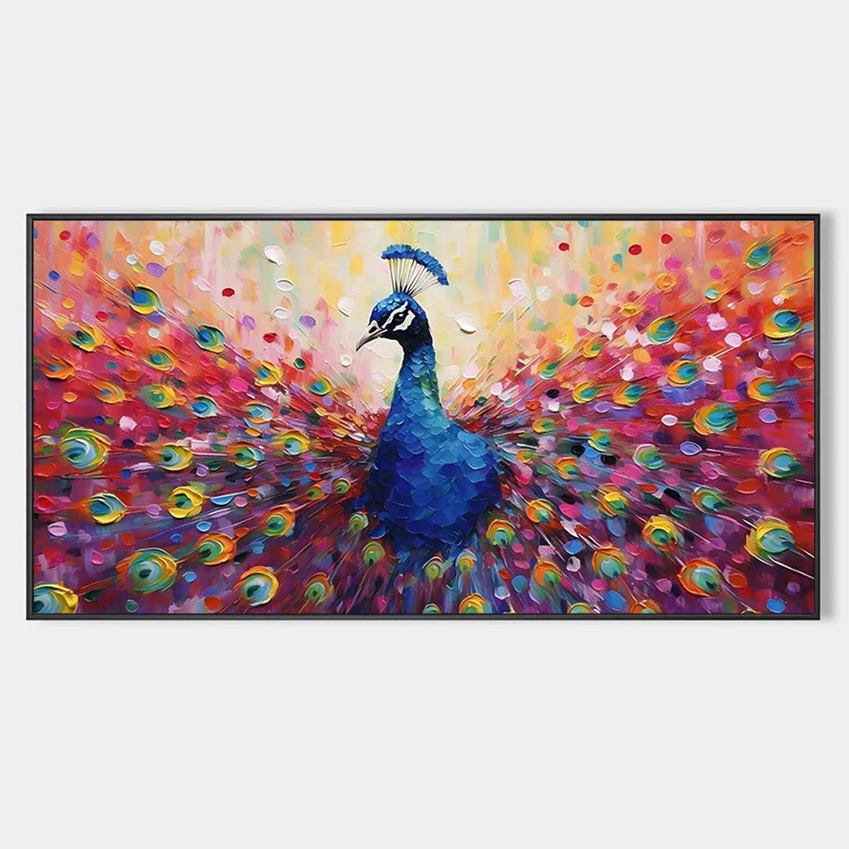 Vibrant Peacock Painting on Canvas