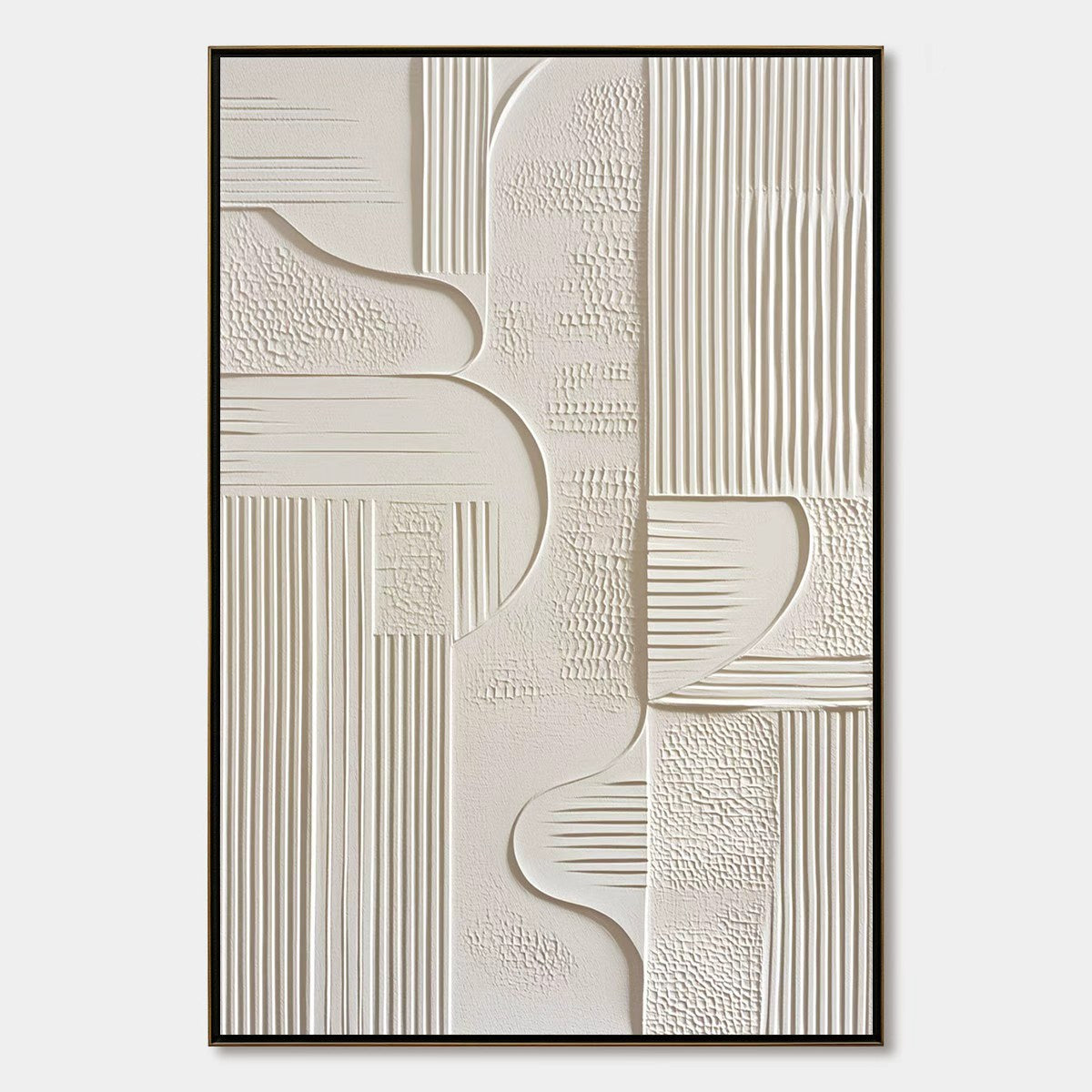 STRUCTURED CALM: Textured White Minimalist Abstract Wabi Sabi Wall Art