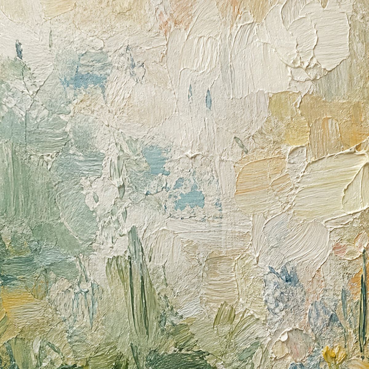 MEADOW'S EMBRACE: Textured Impasto Painting of a Wildflower Field