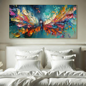 Metamorphosis: Original Impasto Colorful Butterfly Oil Painting - Textured Abstract Wall Art