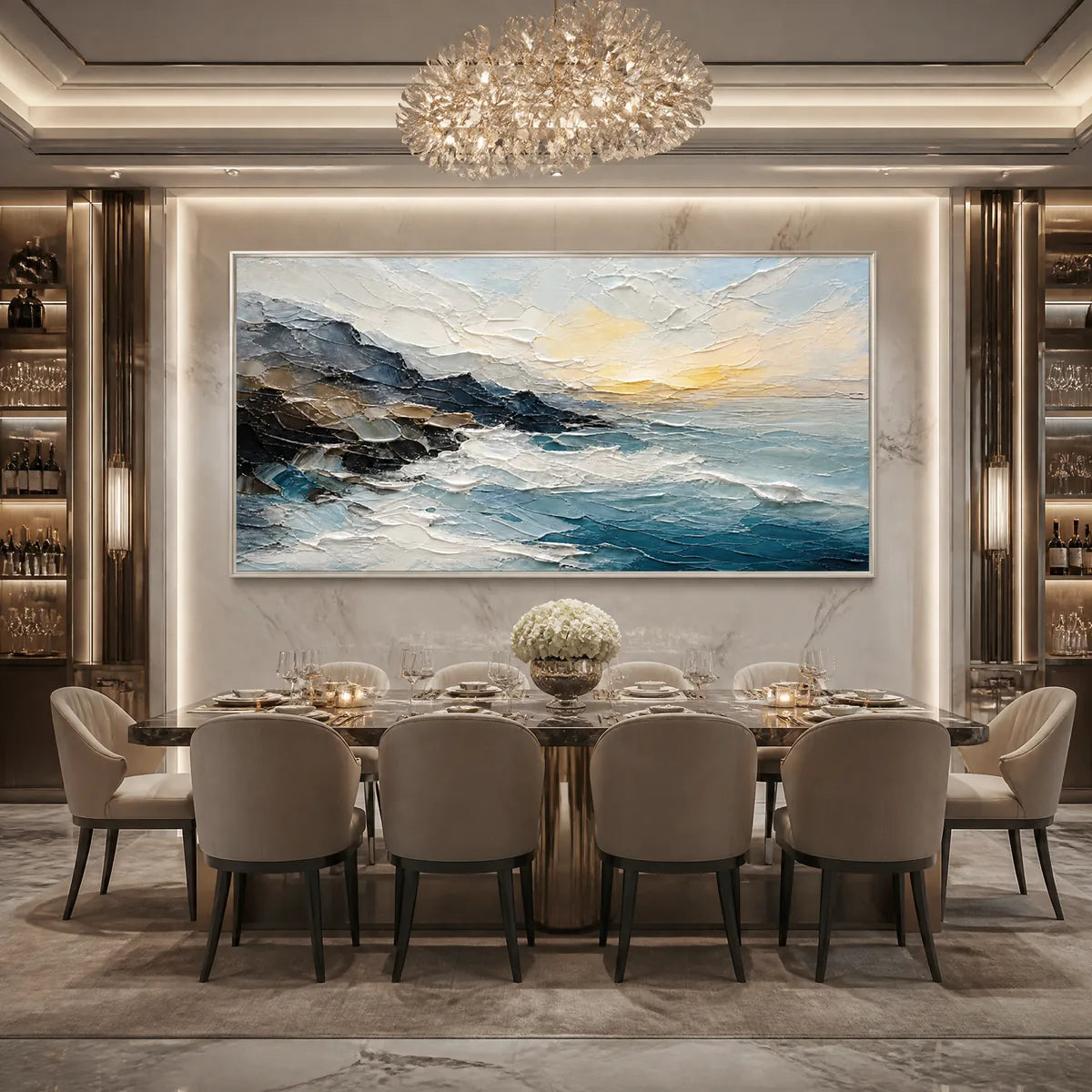 MIDNIGHT BREAKER: Stormy Ocean Wave Painting